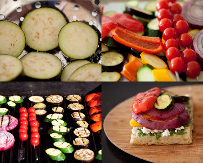 Grilled Vegetable Pesto Sandwiches