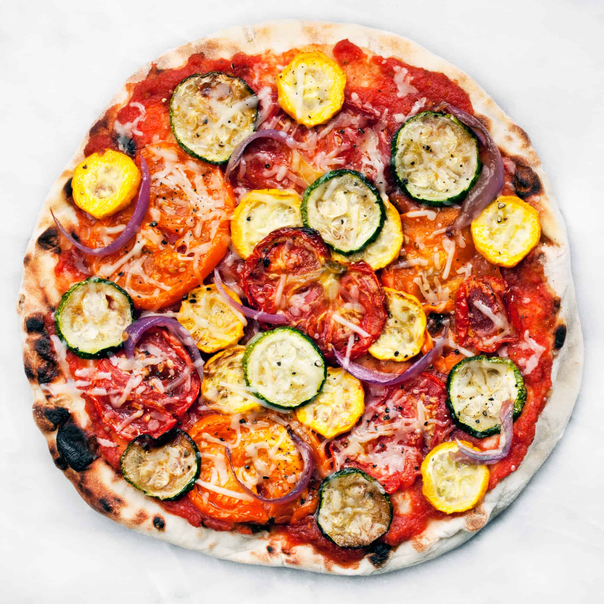 Grilled Roasted Vegetable Pizza Last Ingredient