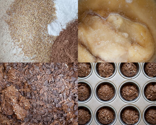 Fudgy Chocolate Banana Flax Muffins Fudgy Chocolate Banana Flax Muffins