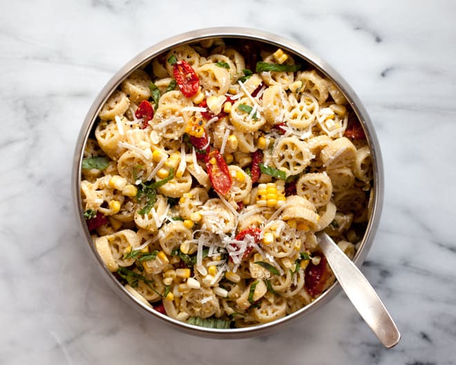 Sweet Corn Pesto Pasta