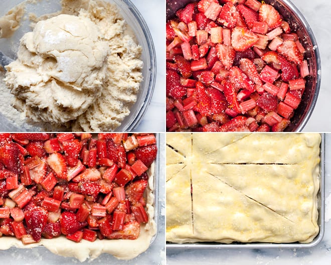 Strawberry and Rhubarb Slab Pie