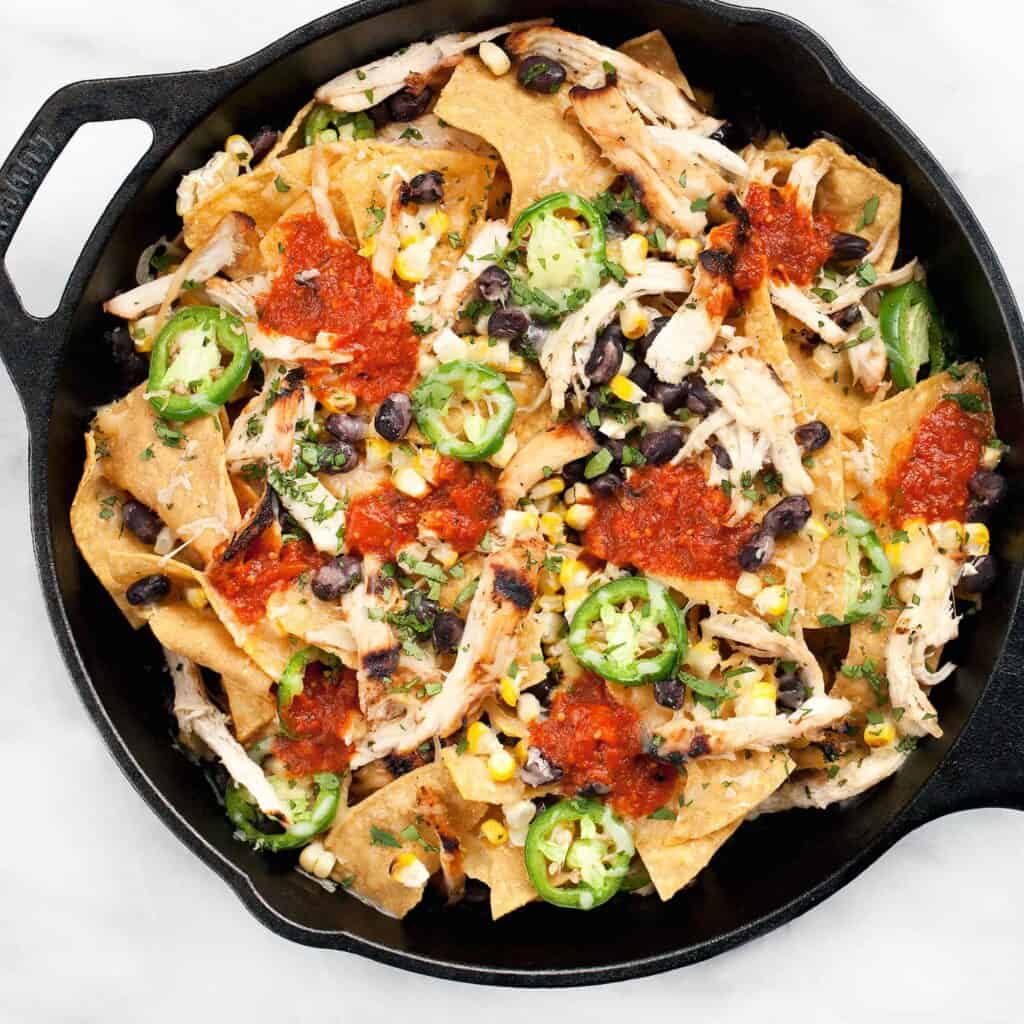 Grilled Chicken Nachos with Black Beans & Corn Last Ingredient