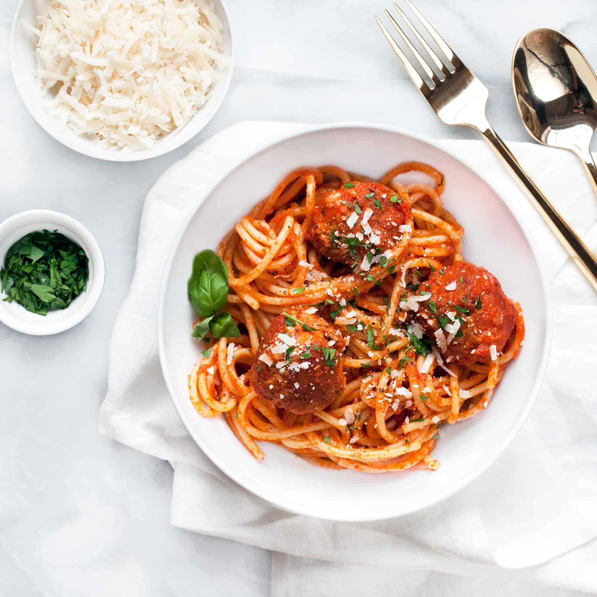 Spaghetti and Turkey Meatballs One Easy Dinner