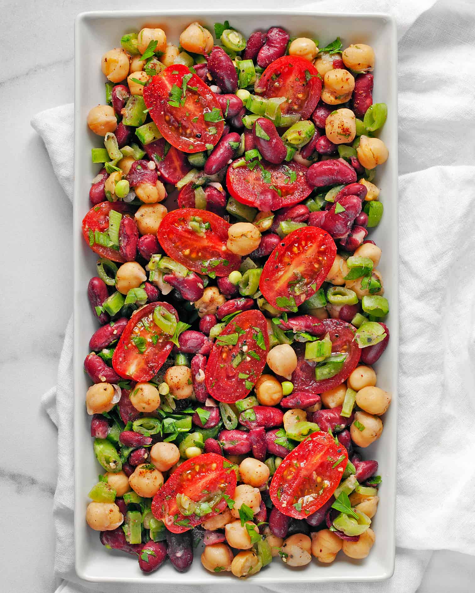 Chickpea Kidney Bean Snap Pea Salad Last Ingredient