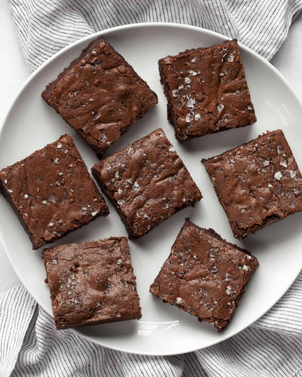 Fudge brownies on a plate.