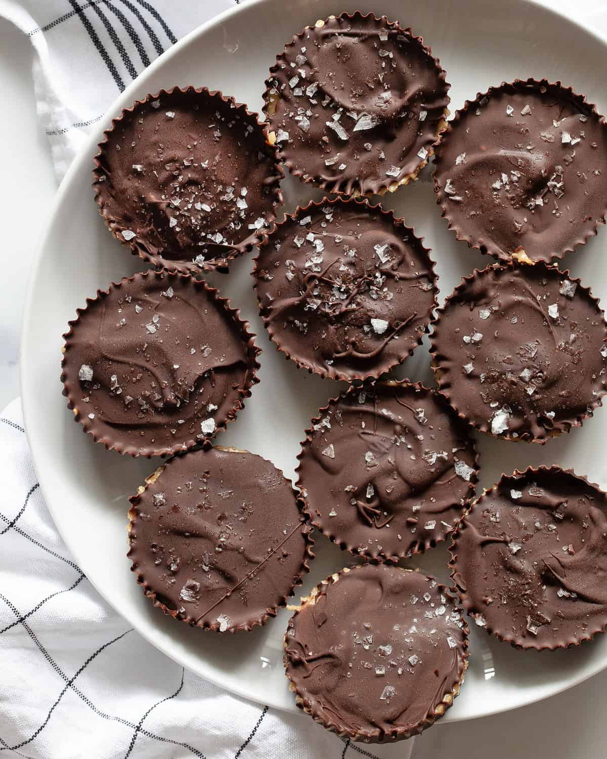 Peanut butter cups on a plate.