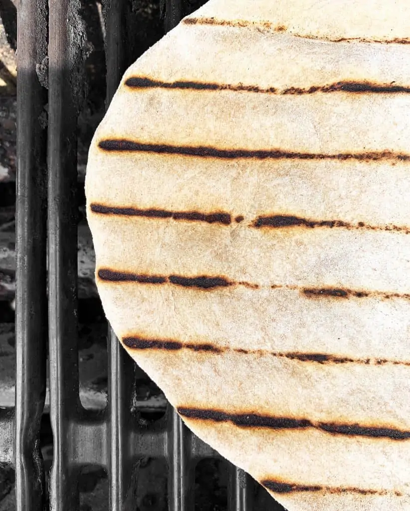 Pizza crust on the grill