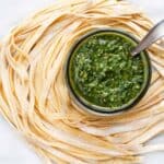 Fresh Pasta with Basil Pesto