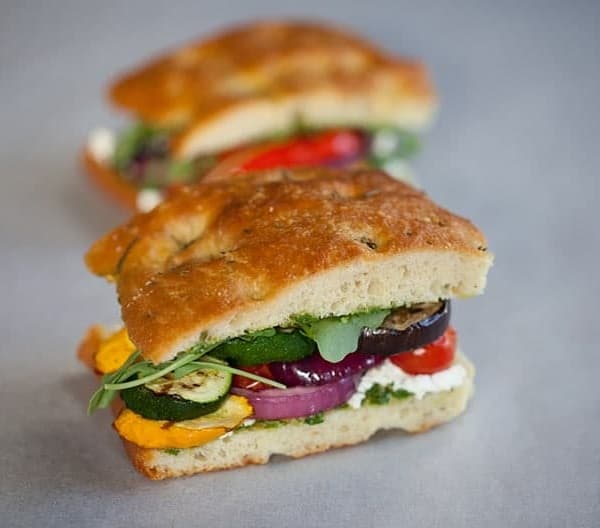 Grilled Vegetable Pesto Sandwiches