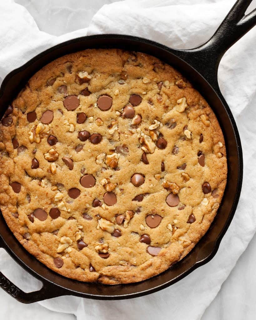 Chocolate Chip Walnut Skillet Cookie