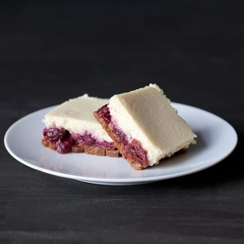 Ricotta Cheesecake Bars with Cherries Last Ingredient