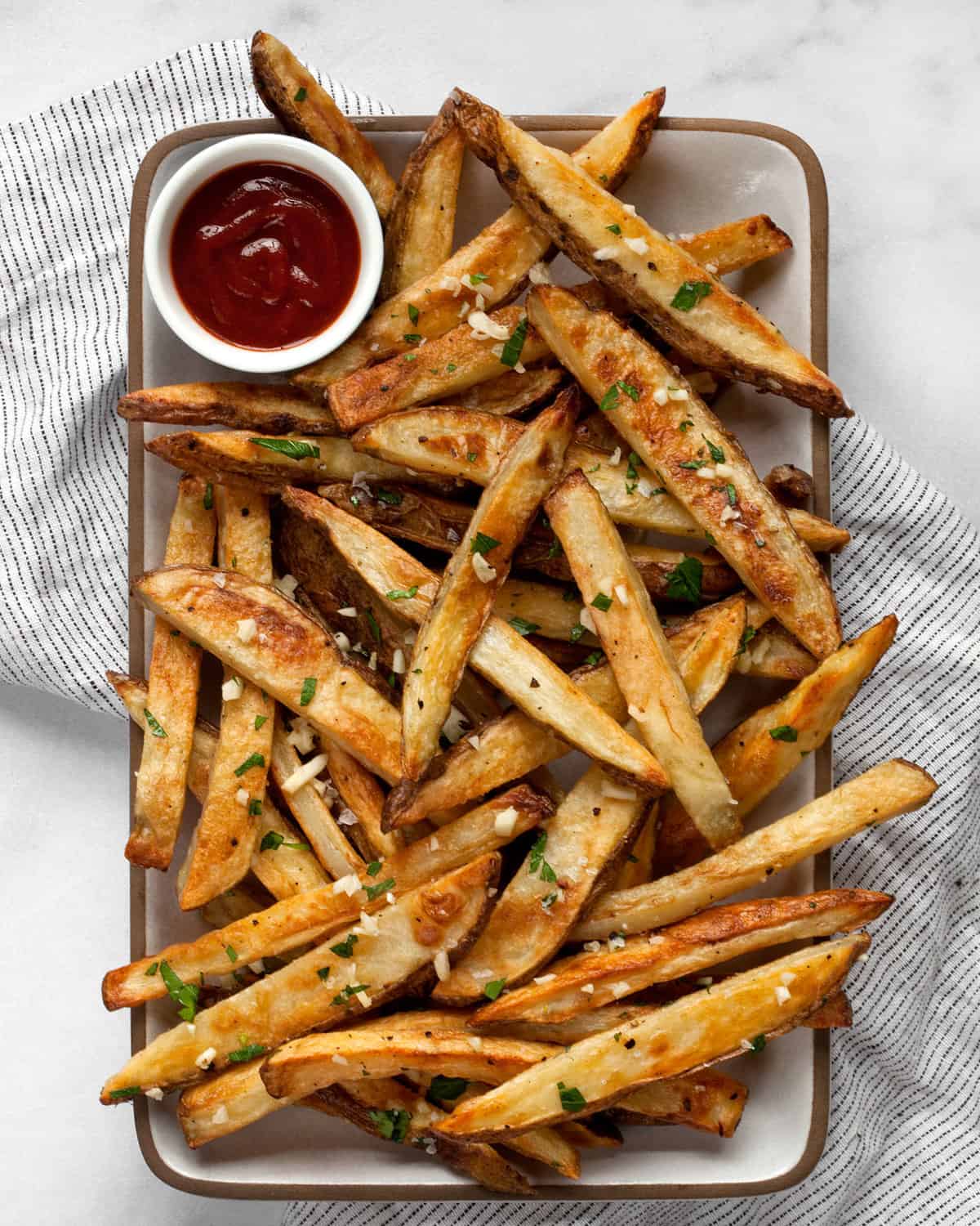 Oven Baked Garlic Fries Recipe