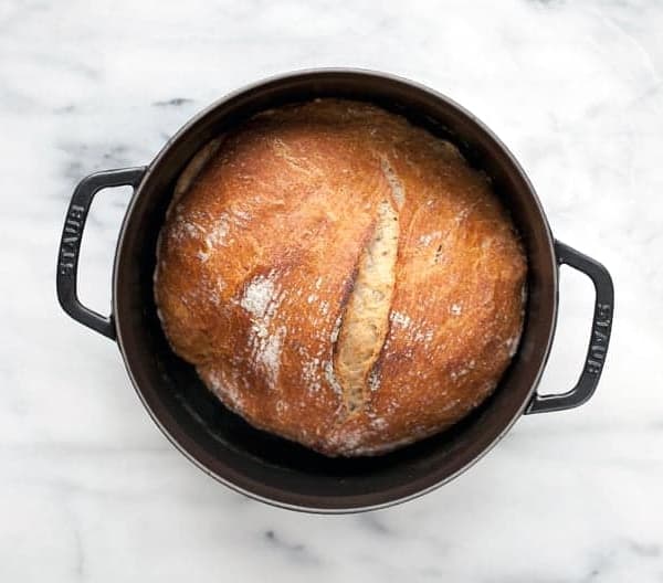 No-Knead Bread in a dutch oven