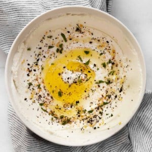Labneh in a bowl.
