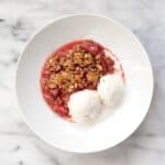 Strawberry Rhubarb Almond Crumble