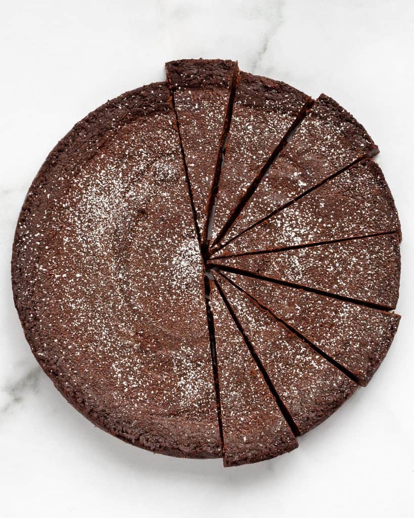 15-Minute Chocolate Cake Partially Sliced
