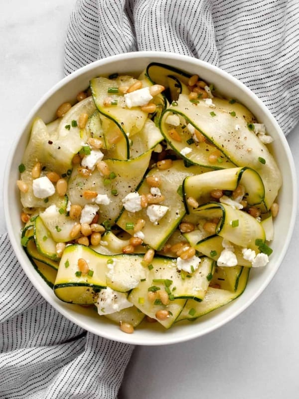 Zucchini salad in a bowl.