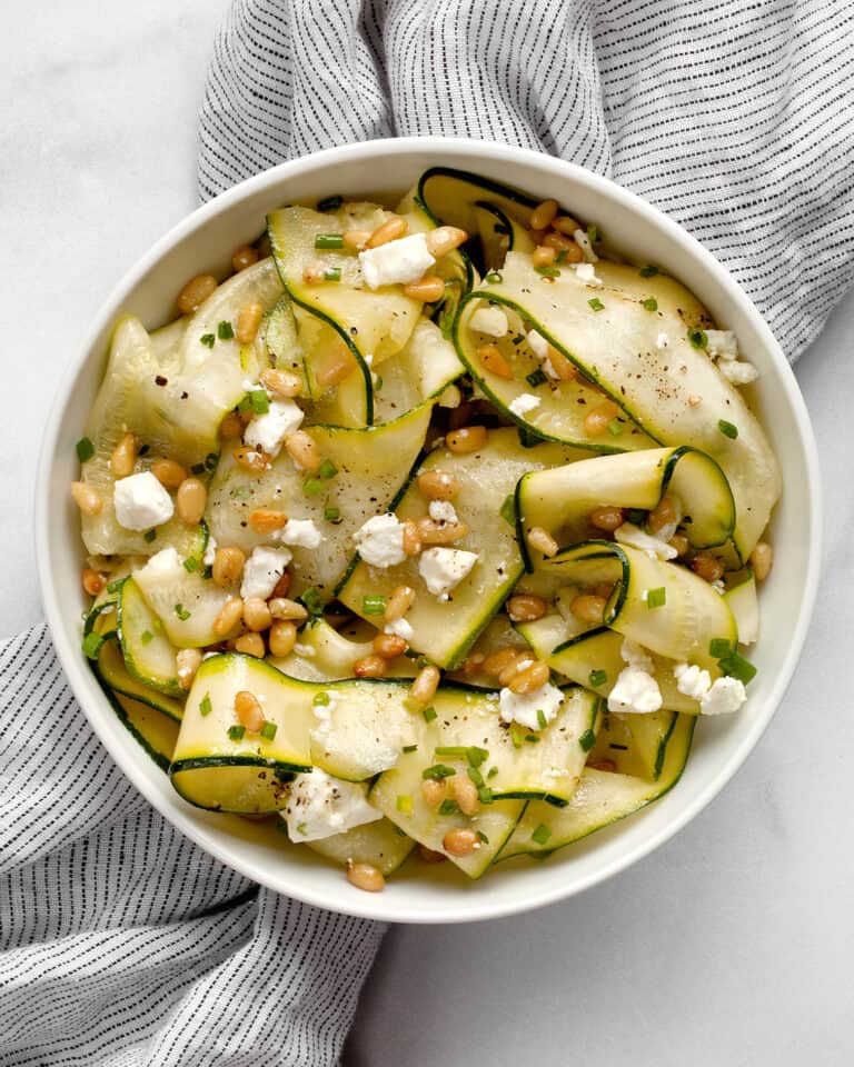 Easy Zucchini Salad with Feta & Pine Nuts Last Ingredient