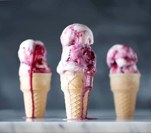 Sweet Corn & Blackberry Ice Cream