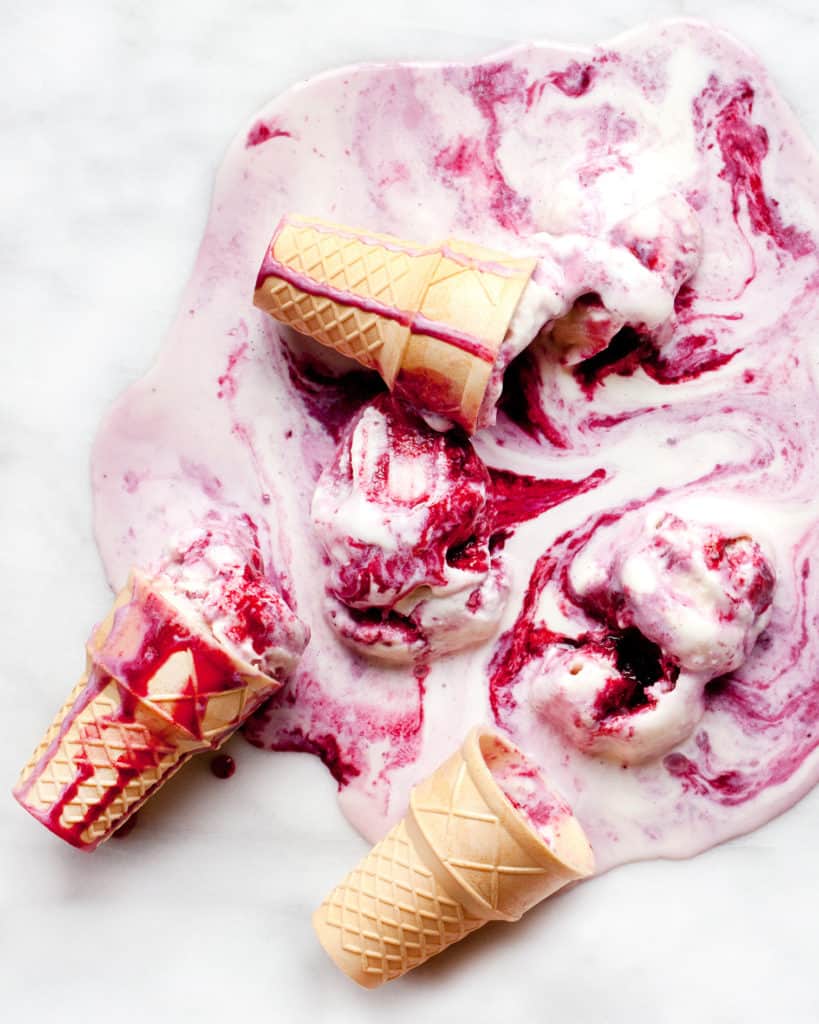 Sweet Corn & Blackberry Ice Cream