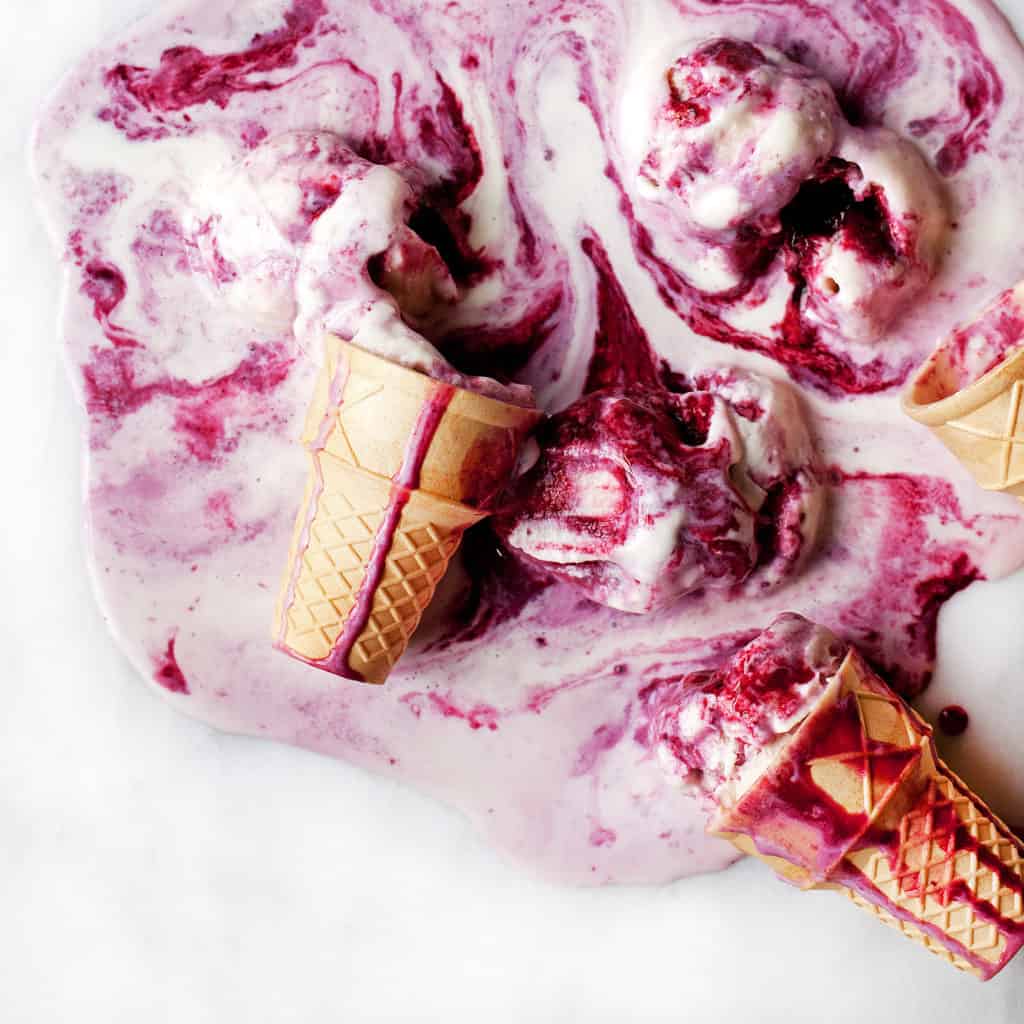 Sweet Corn & Blackberry Ice Cream