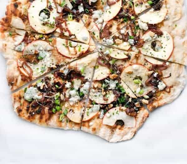 Caramelized Onion Apple Grilled Pizza