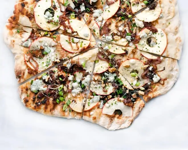 Caramelized Onion Apple Grilled Pizza