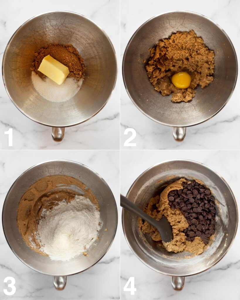 How to make the dough for chocolate chip cookie bars
