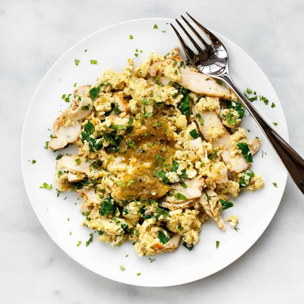 Tomatillo Salsa Scramble