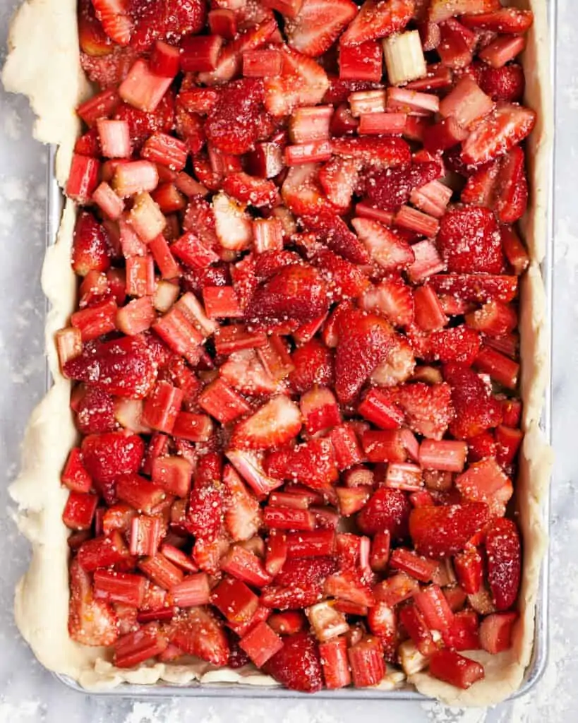Strawberry Rhubarb Slab Pie