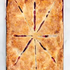 Strawberry Rhubarb Slab Pie