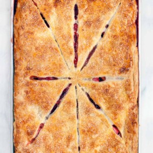 Strawberry Rhubarb Slab Pie