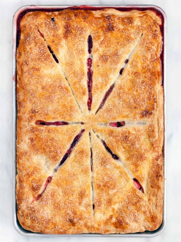 Strawberry Rhubarb Slab Pie