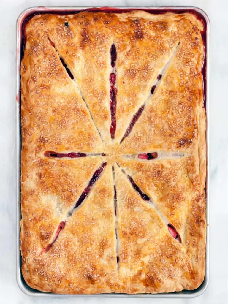 Strawberry Rhubarb Slab Pie