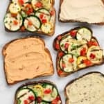 Spicy Grilled Veggie Hummus Sandwiches