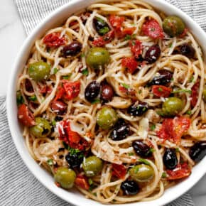 Antipasto pasta in a bowl.