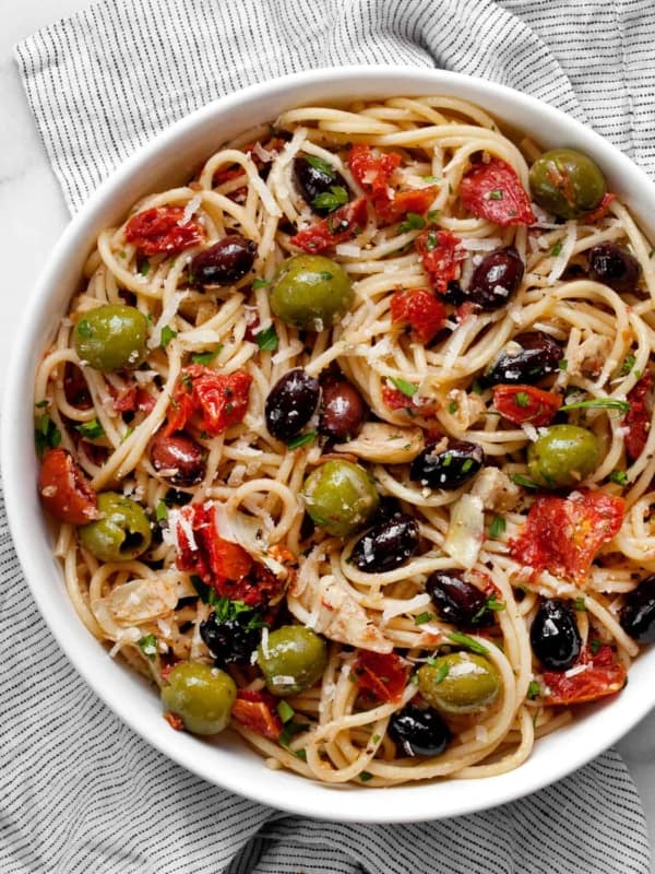 Antipasto pasta in a bowl.