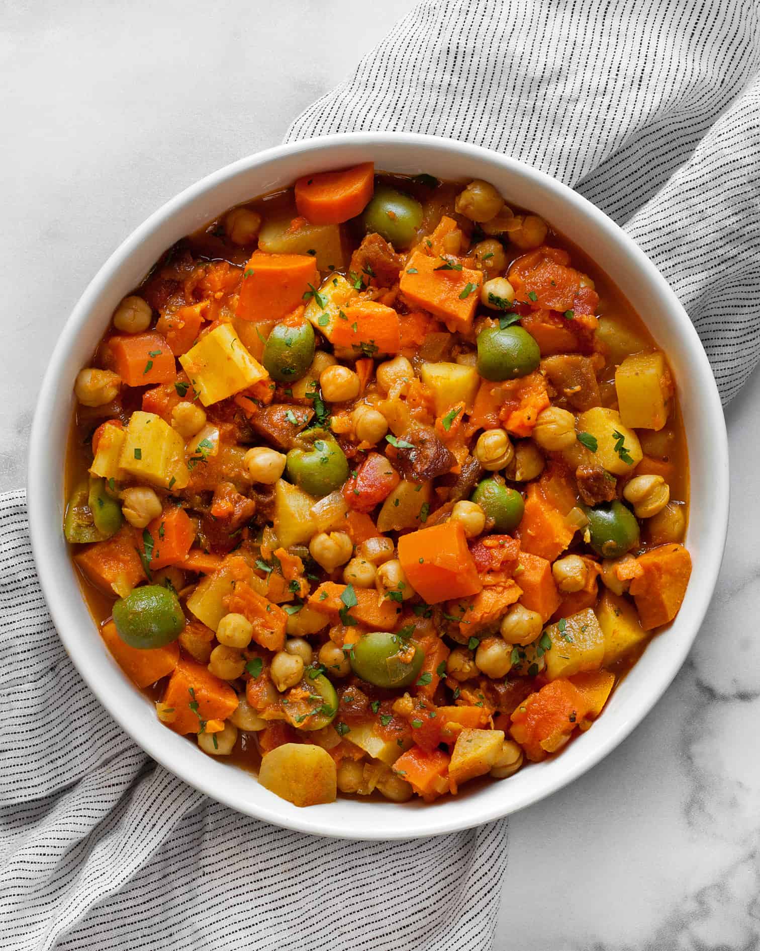 Root vegetable tagine in a bowl