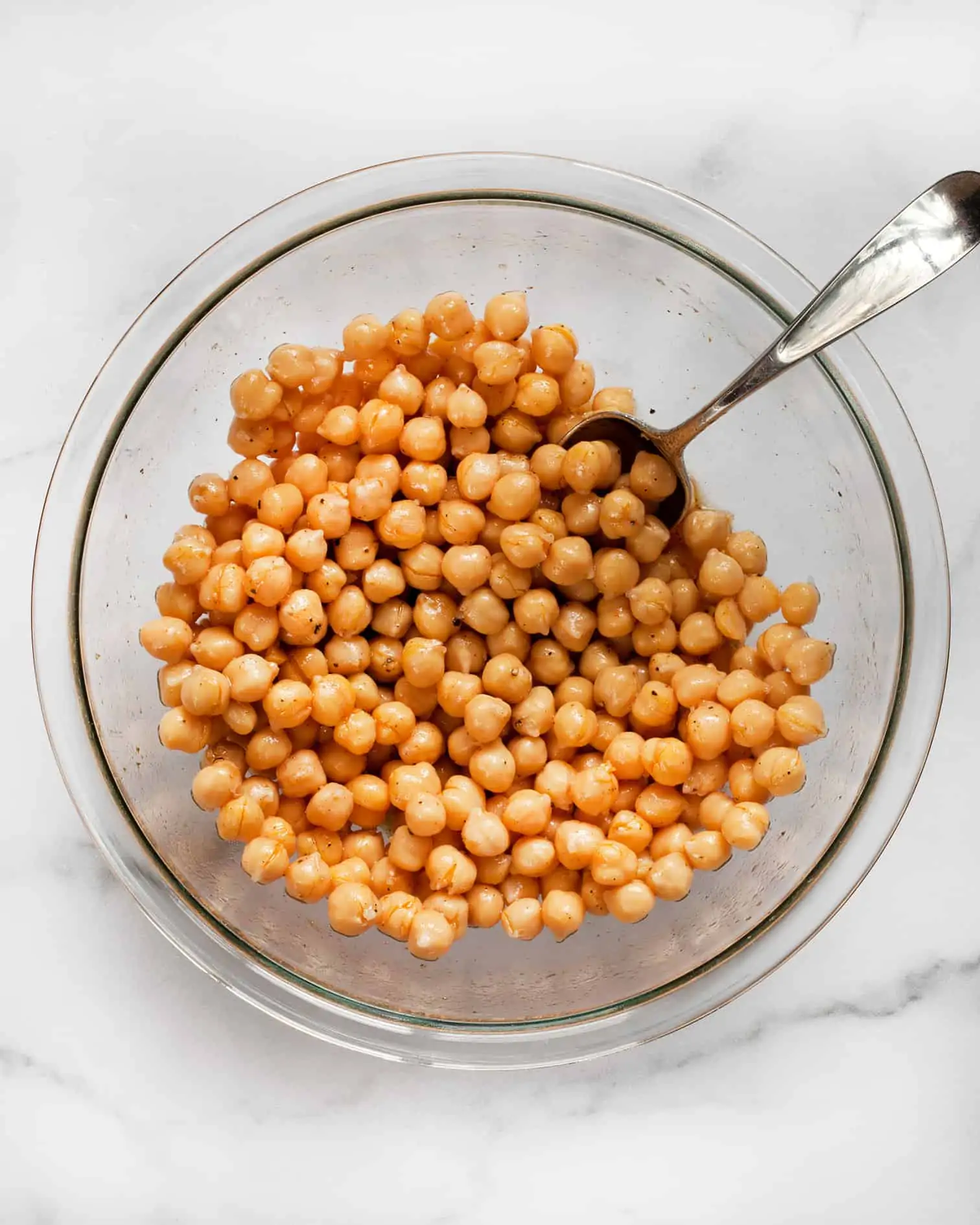 Stir the chickpeas into the marinade into the bowl