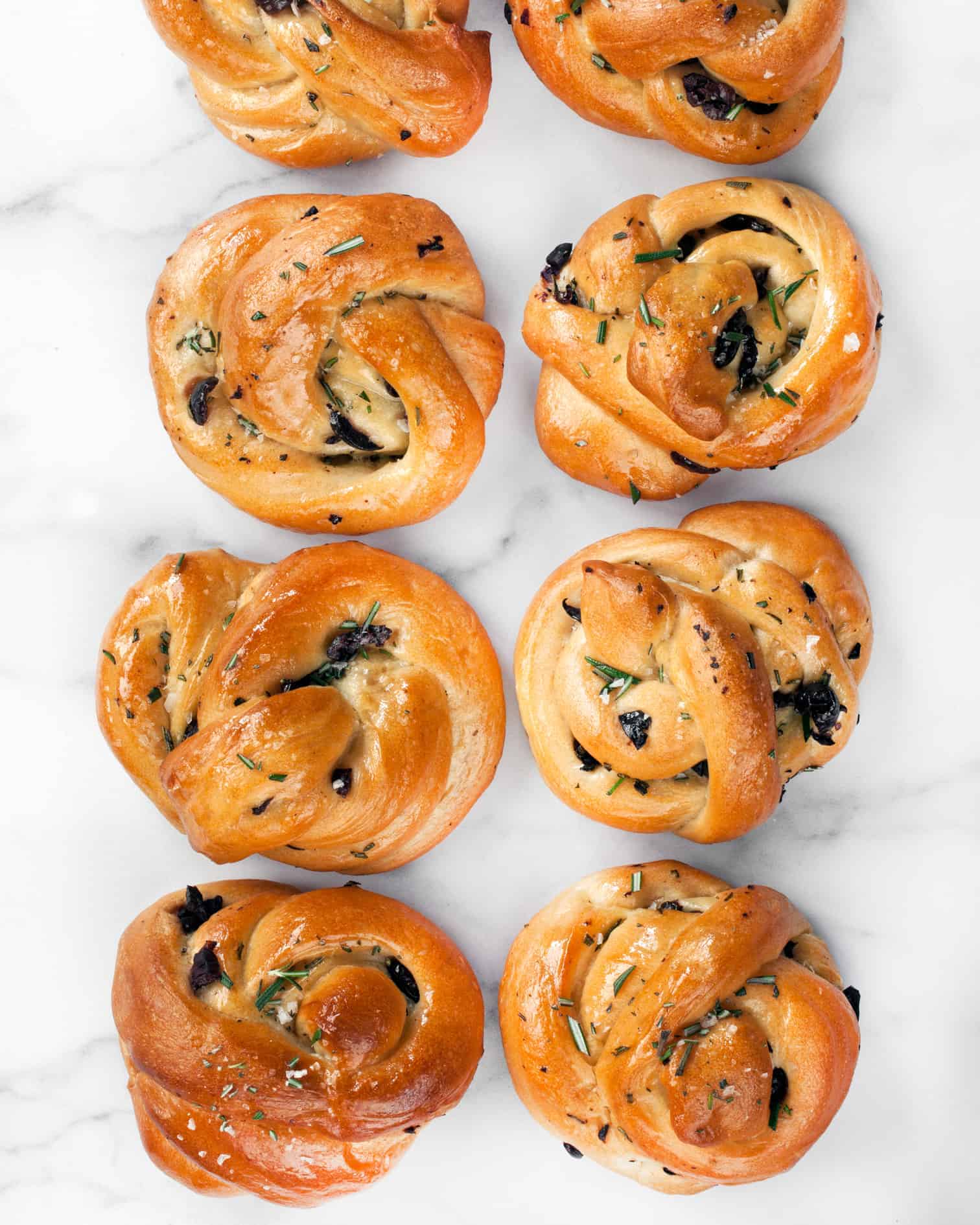 Rosemary Olive Knots with Kalamata Olives Last Ingredient