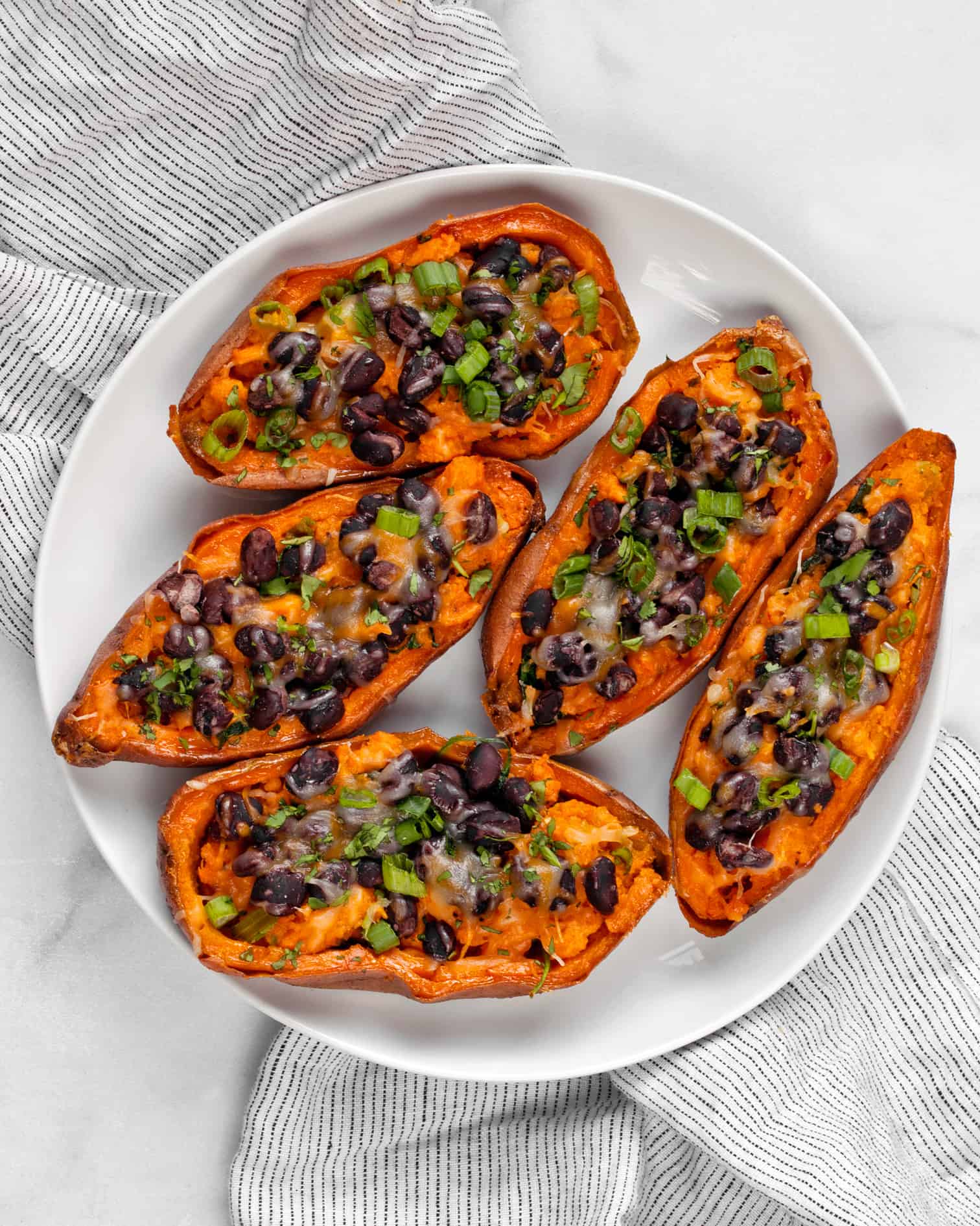 Sweet potato skins on a plate