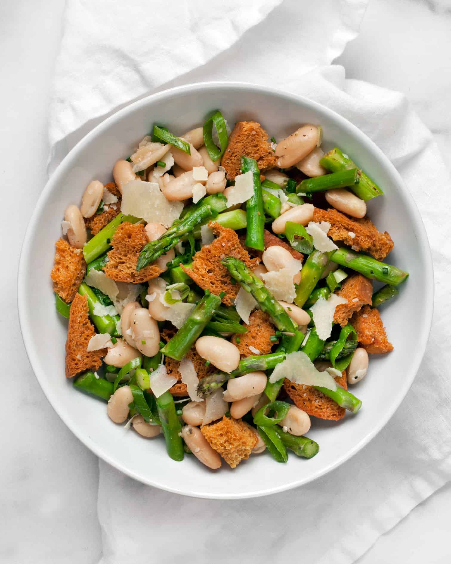 Asparagus, Cannellini Bean & Sourdough Salad Last Ingredient