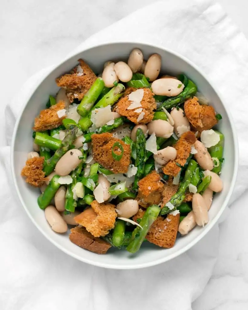 Asparagus, Cannellini Bean & Sourdough Salad