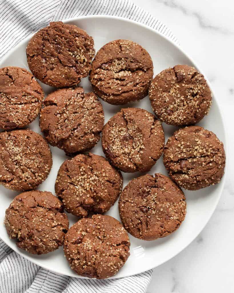 Hot chocolate cookies on a plate
