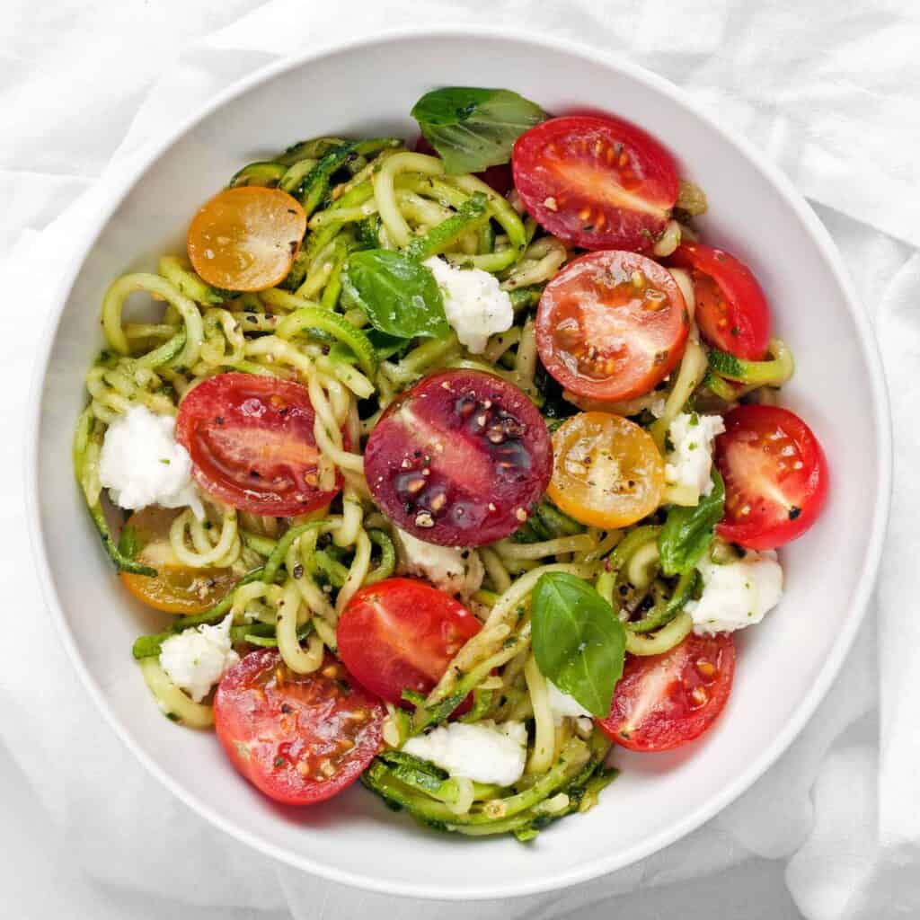 Zucchini Noodles and Cherry Tomatoes