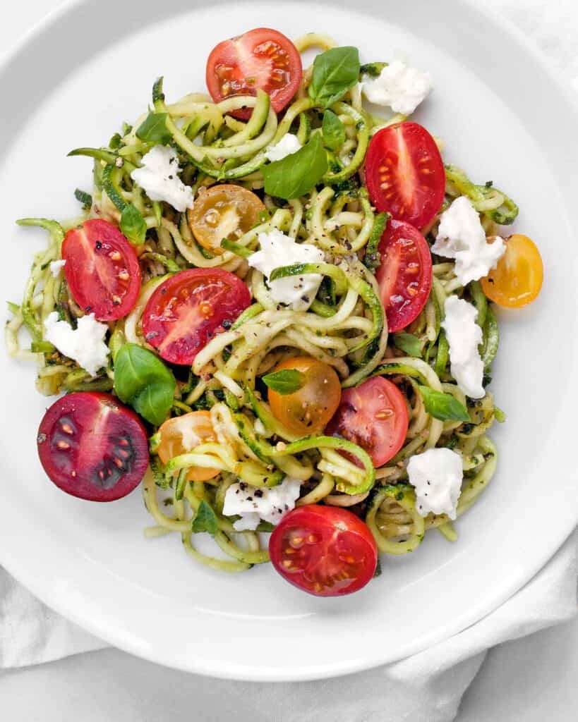 Zucchini Noodles and Cherry Tomatoes