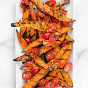 Grilled Sweet Potatoes with Pico de Gallo
