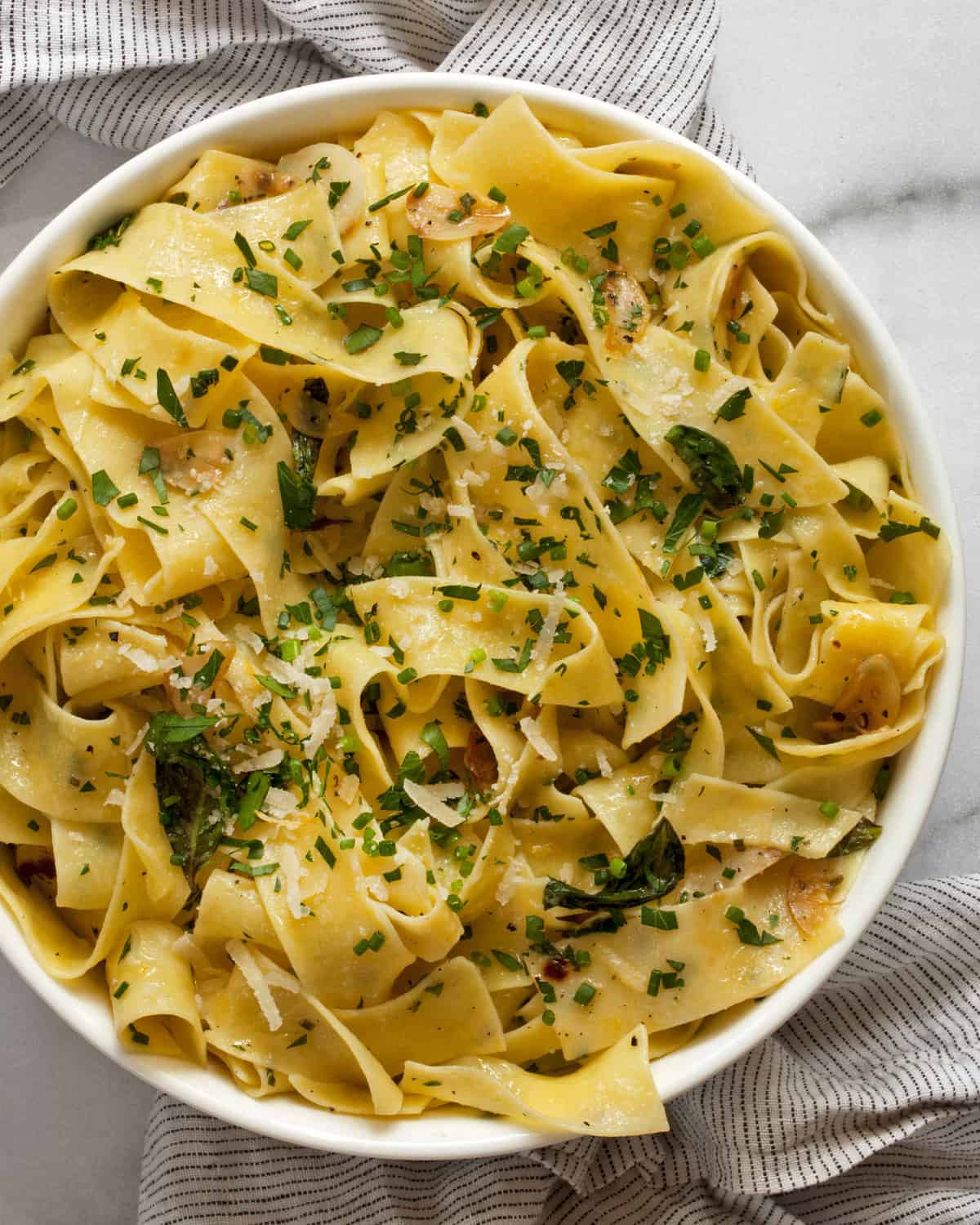 Pappardelle pasta on the hare