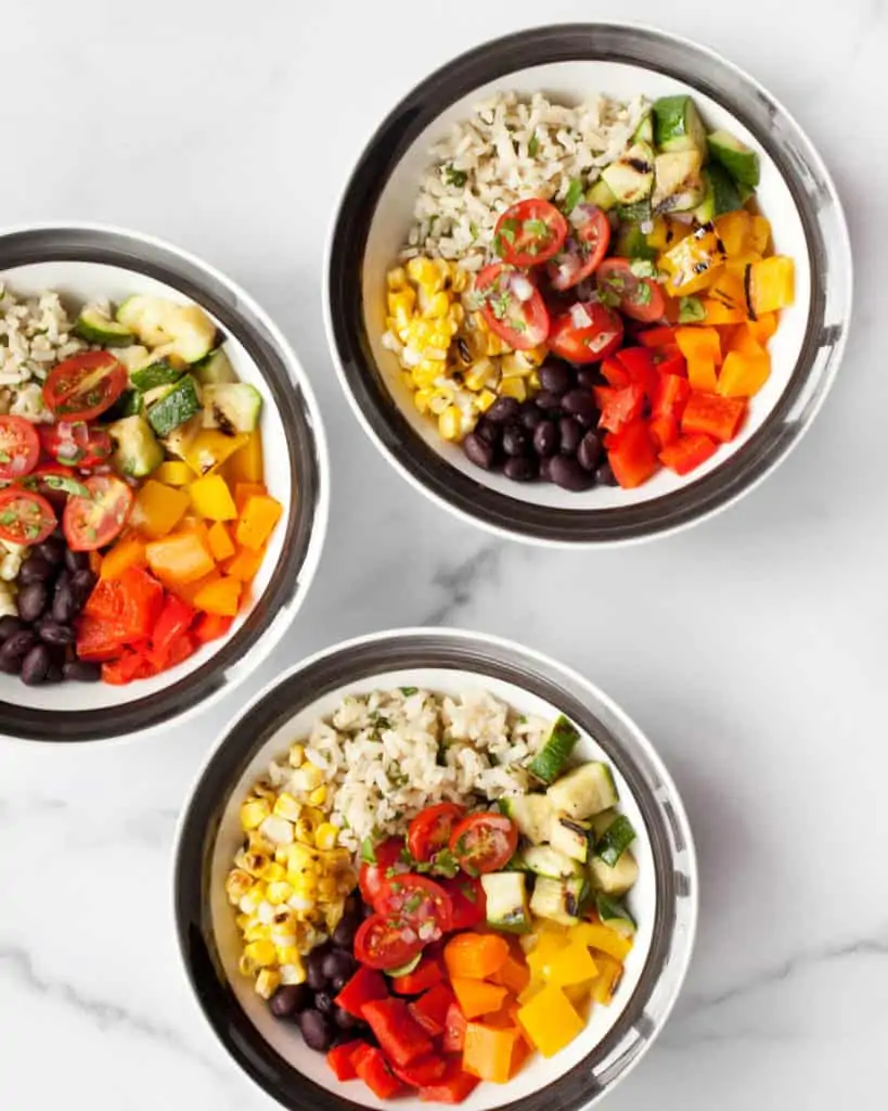 Grilled Veggie Burrito Bowls