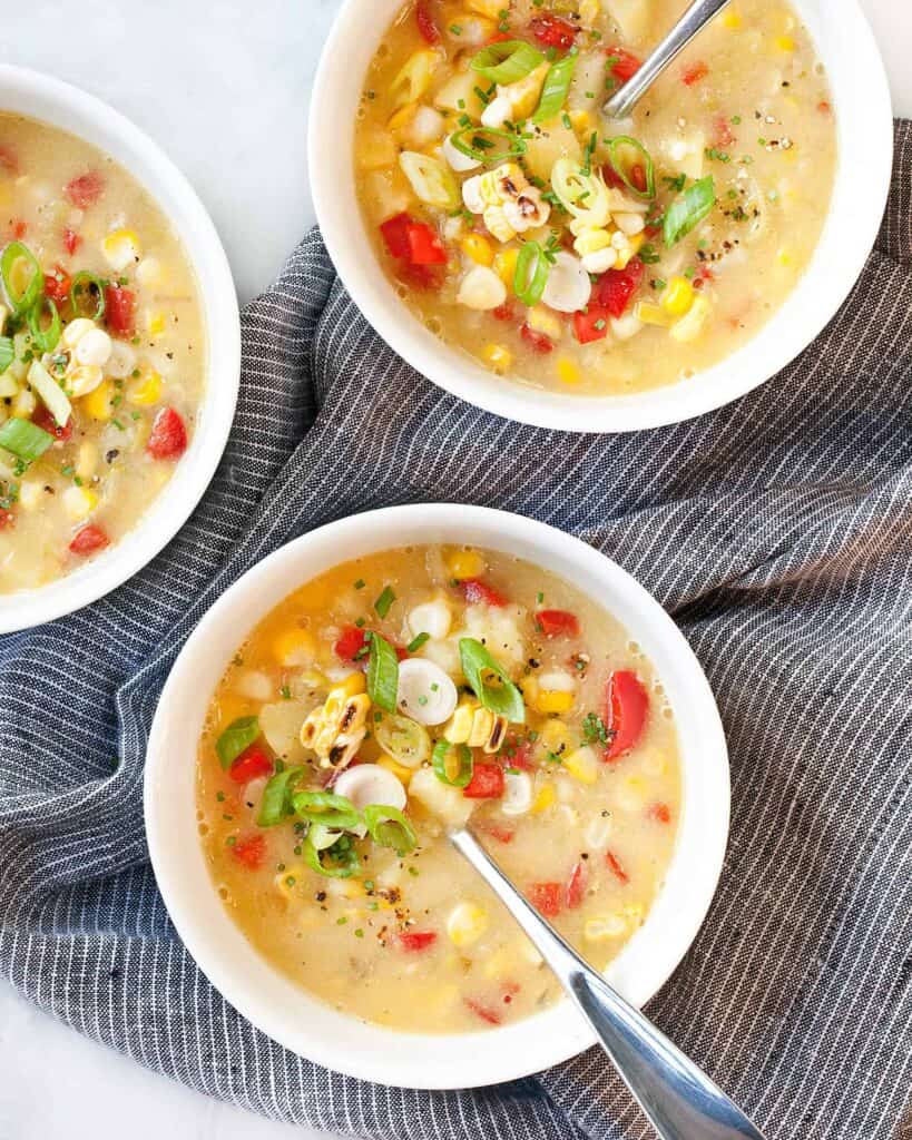 Grilled Corn Chowder with Peppers Last Ingredient